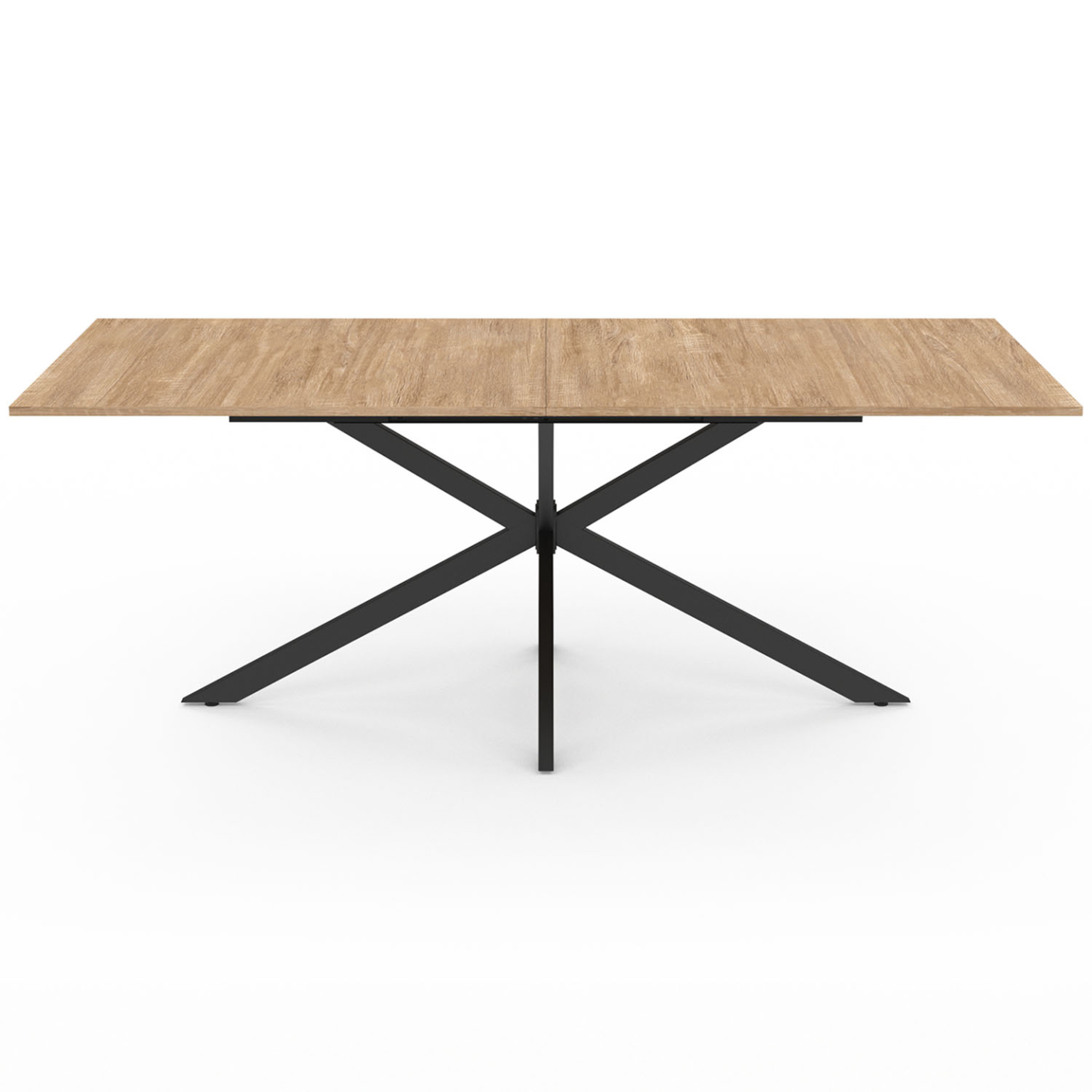Voir la diapositive 3 : ID MARKET Table à manger rectangle alix 10 personnes pied araignée bois et noir 200 cm