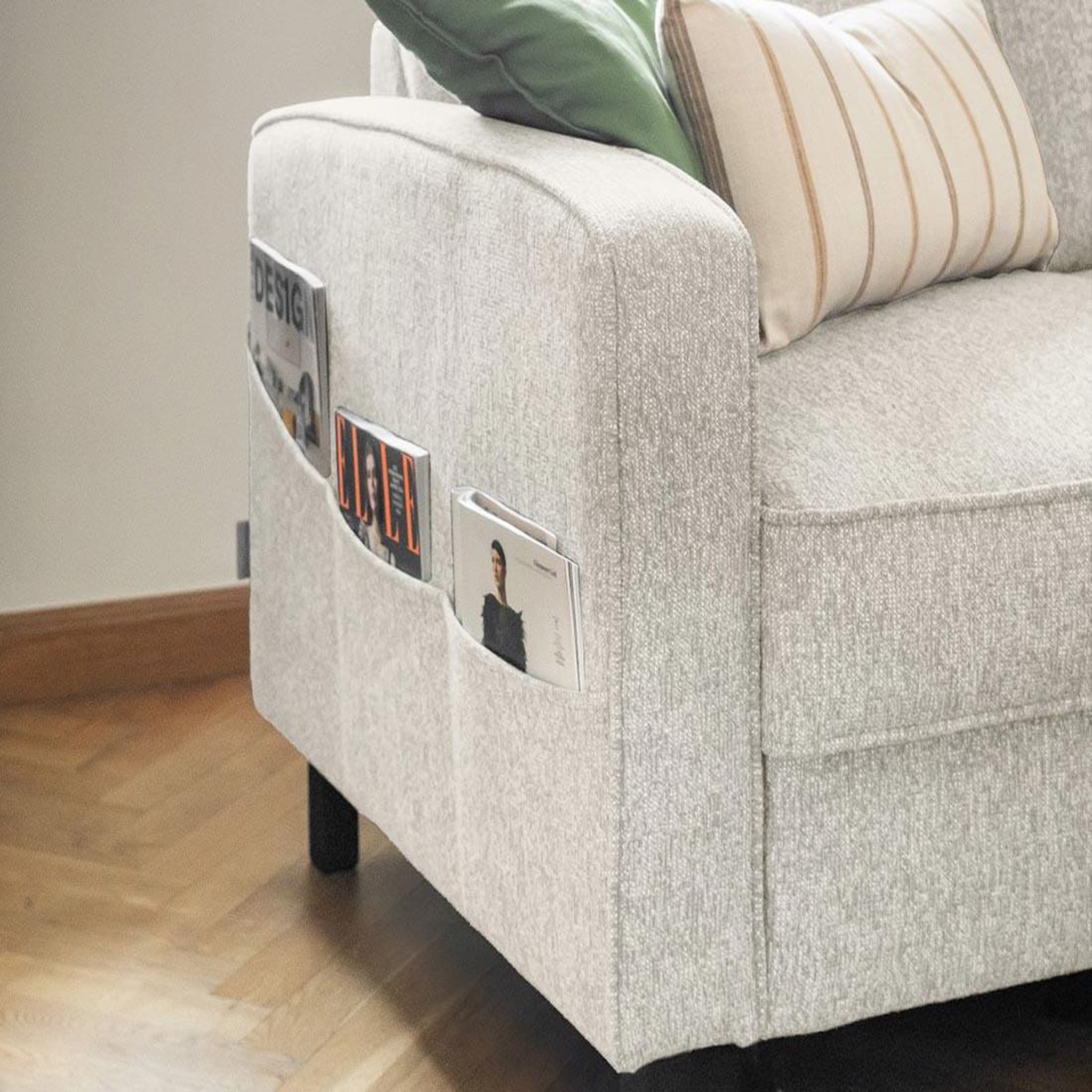 Voir la diapositive 4 : BEST MOBILIER Molly - canapé d'angle droit 5 places convertible en tissu