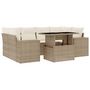 Voir la diapositive 2 : VIDAXL Salon de jardin avec coussins 7 pcs beige resine tressee