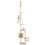 VIDAXL Arbre a chat avec griffoirs en sisal 260 cm Beige