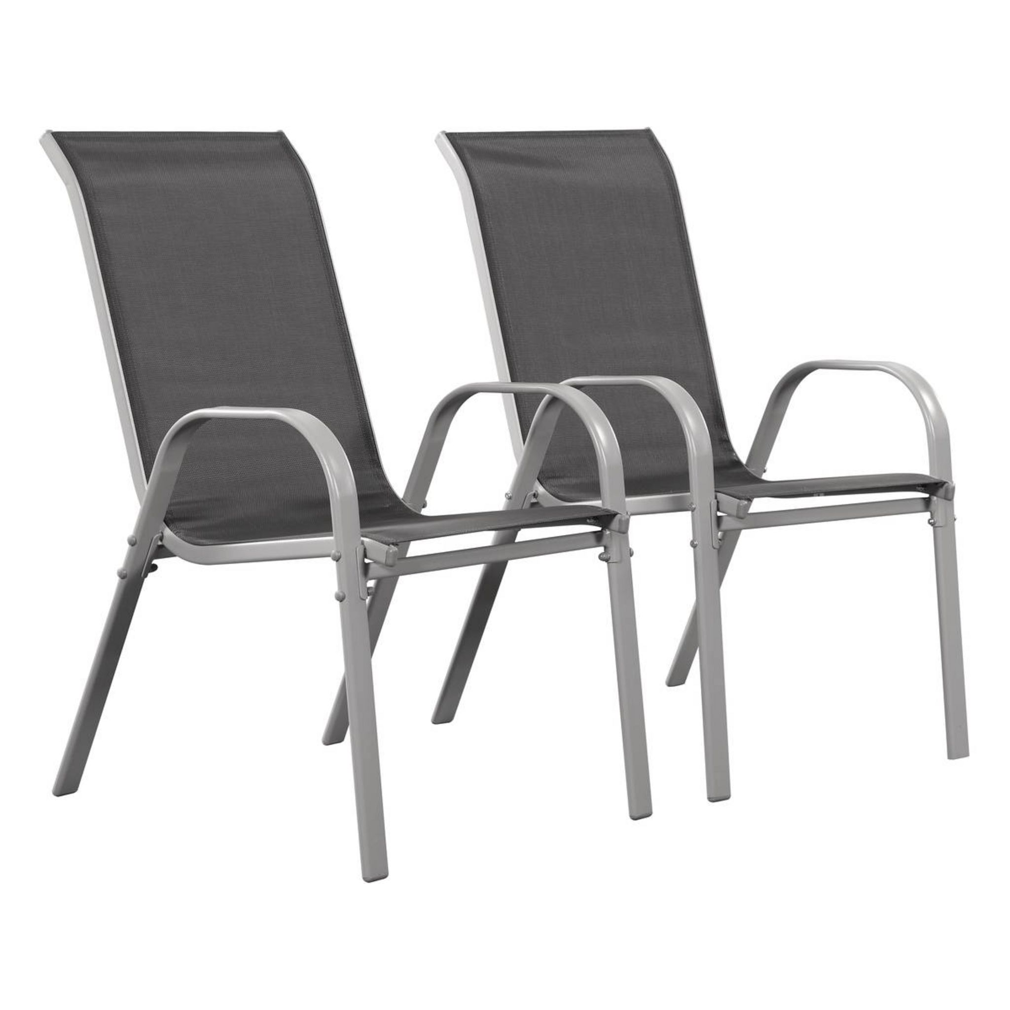 Habitat et Jardin Fauteuil jardin Textilène  Cordoba  - Phoenix - Gris foncé/Argenté - Lot de 2
