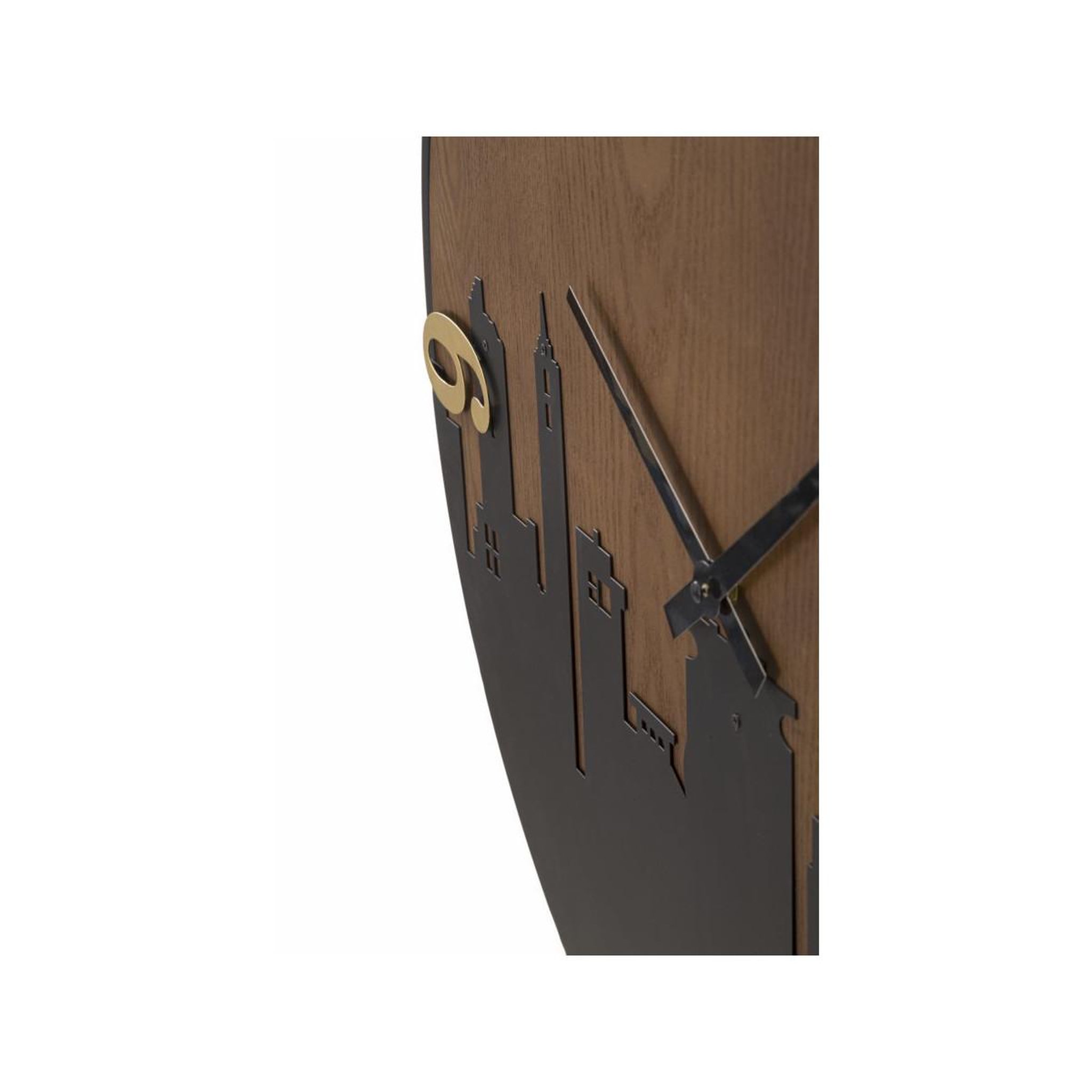 Voir la diapositive 4 : Paris Prix Horloge murale design  city  60cm marron & noir