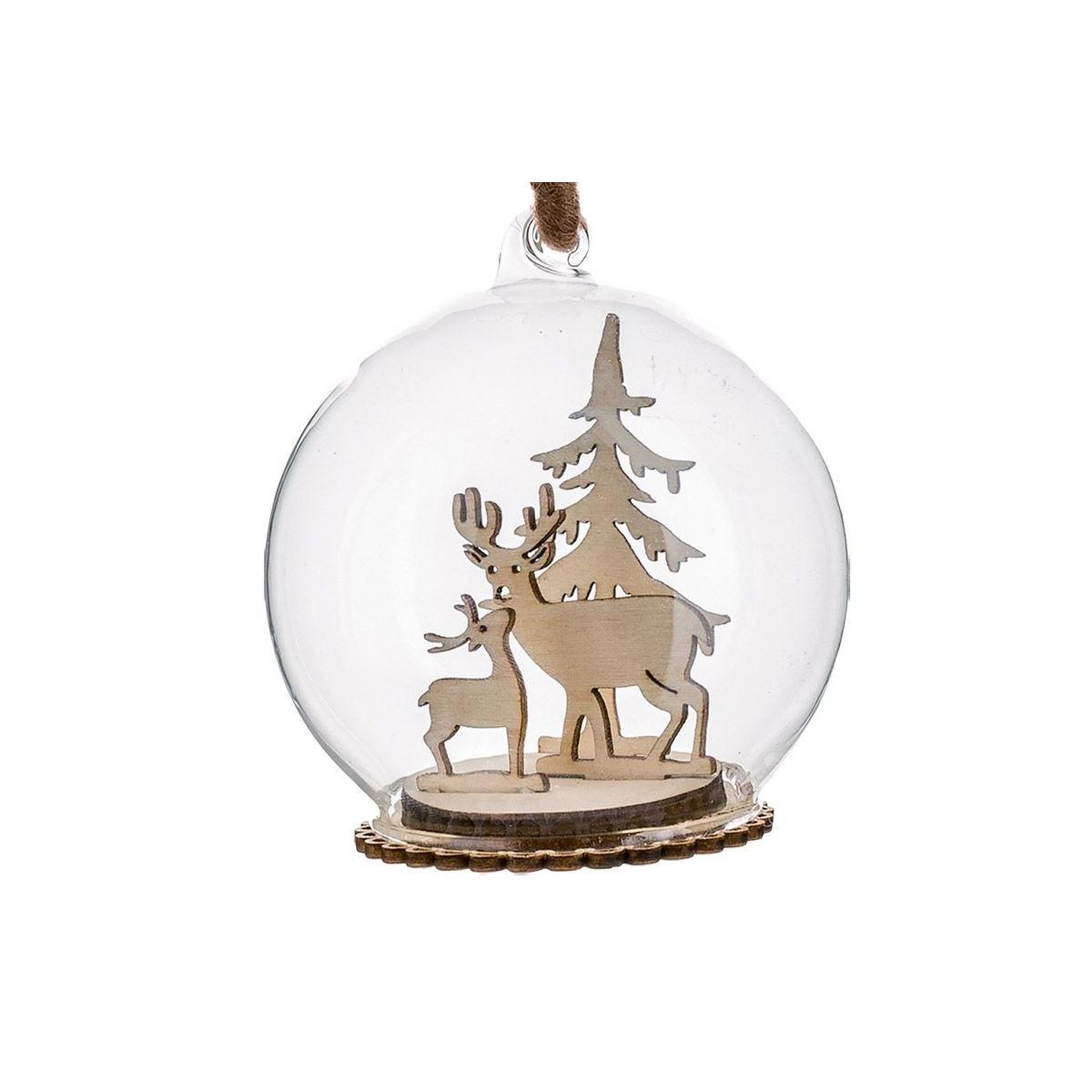 Voir la diapositive 2 : FEERIC LIGHT & CHRISTMAS Boule de noël en verre  glacé  45cm transparent