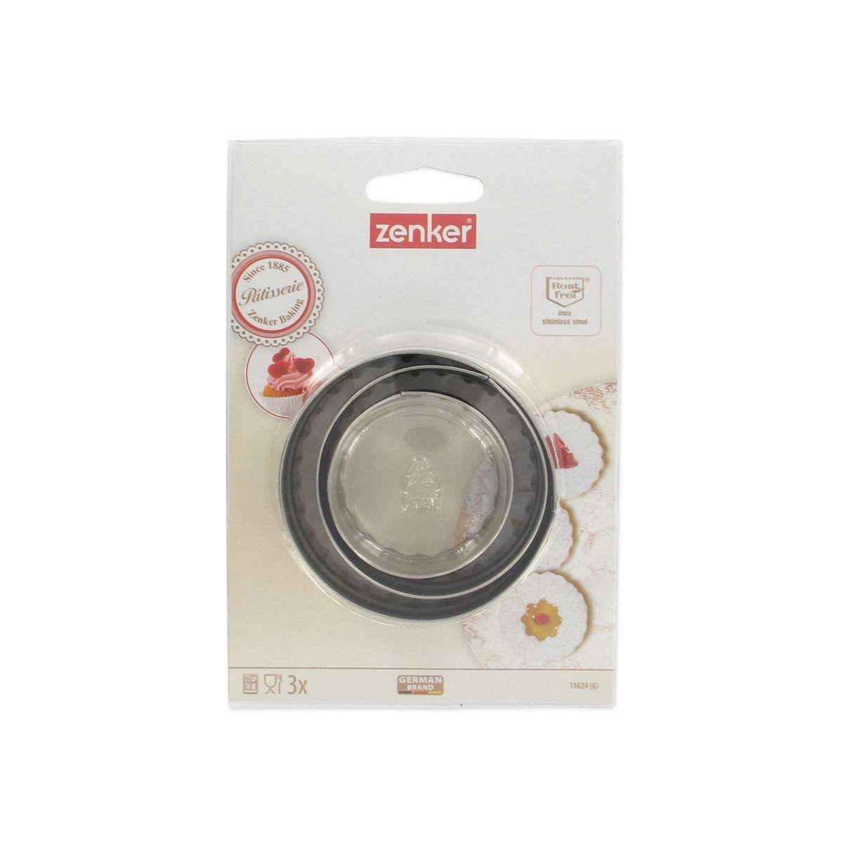 ZENKER Lot de 3 emporte-pièces ronds et cannelés Zenker Emporte-pièces