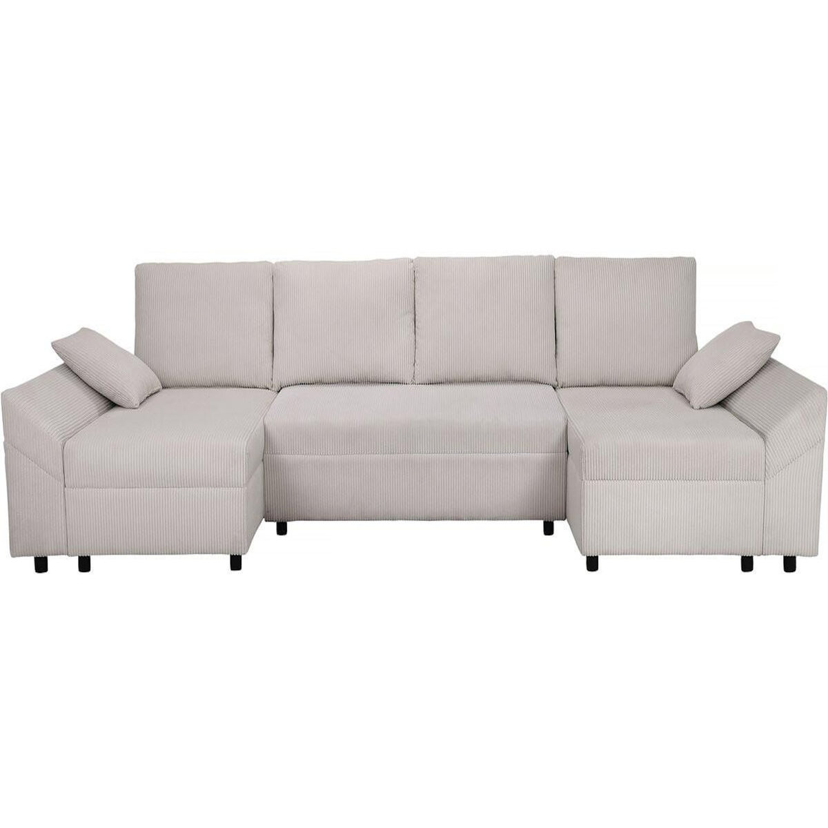 Habitat et Jardin Canapé d'angle panoramique en velours côtelé  Vaugirard II  - 5 places - Beige