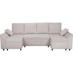 Habitat et Jardin Canapé d'angle panoramique en velours côtelé  Vaugirard II  - 5 places - Beige