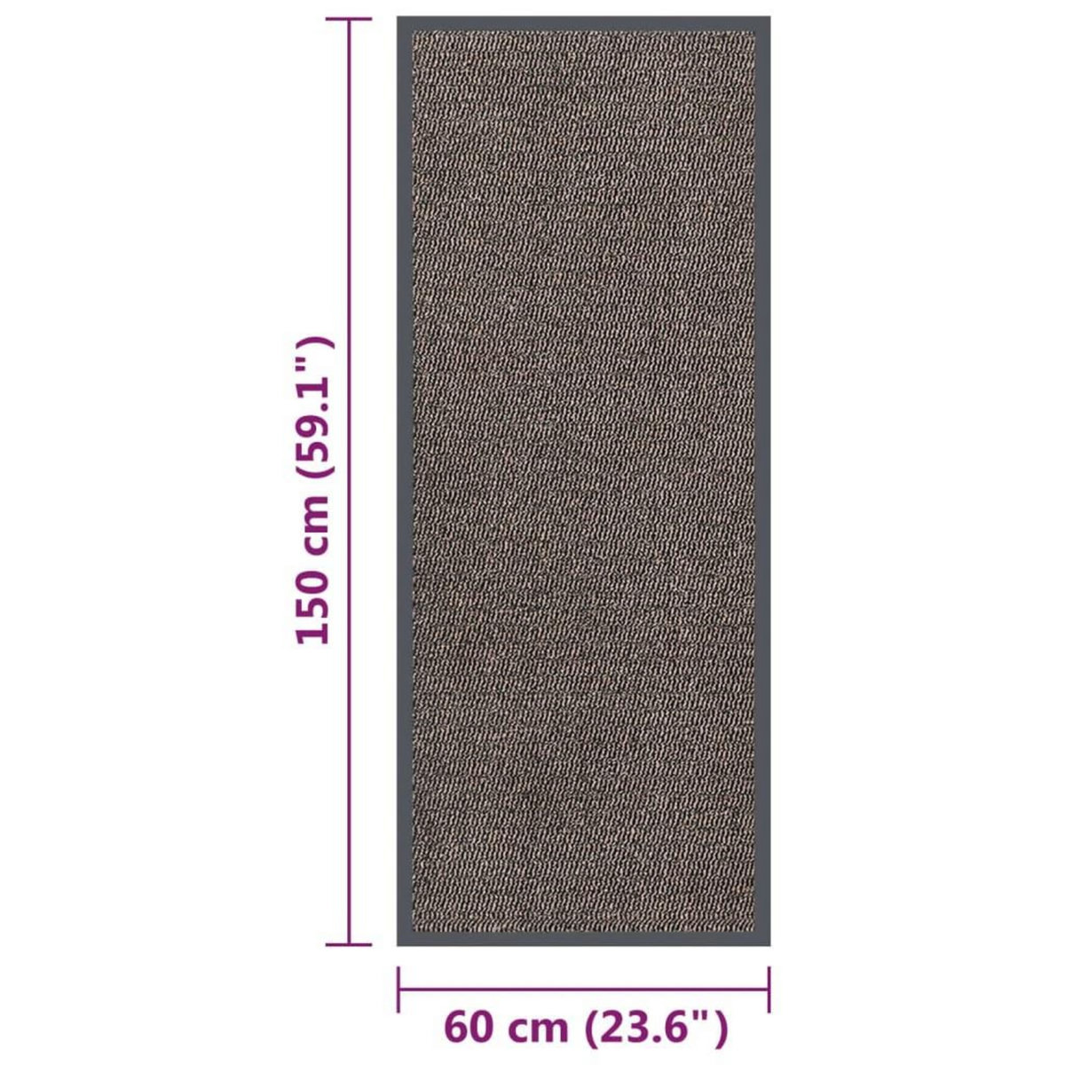VIDAXL Paillasson touffete 60x150 cm Marron fonce