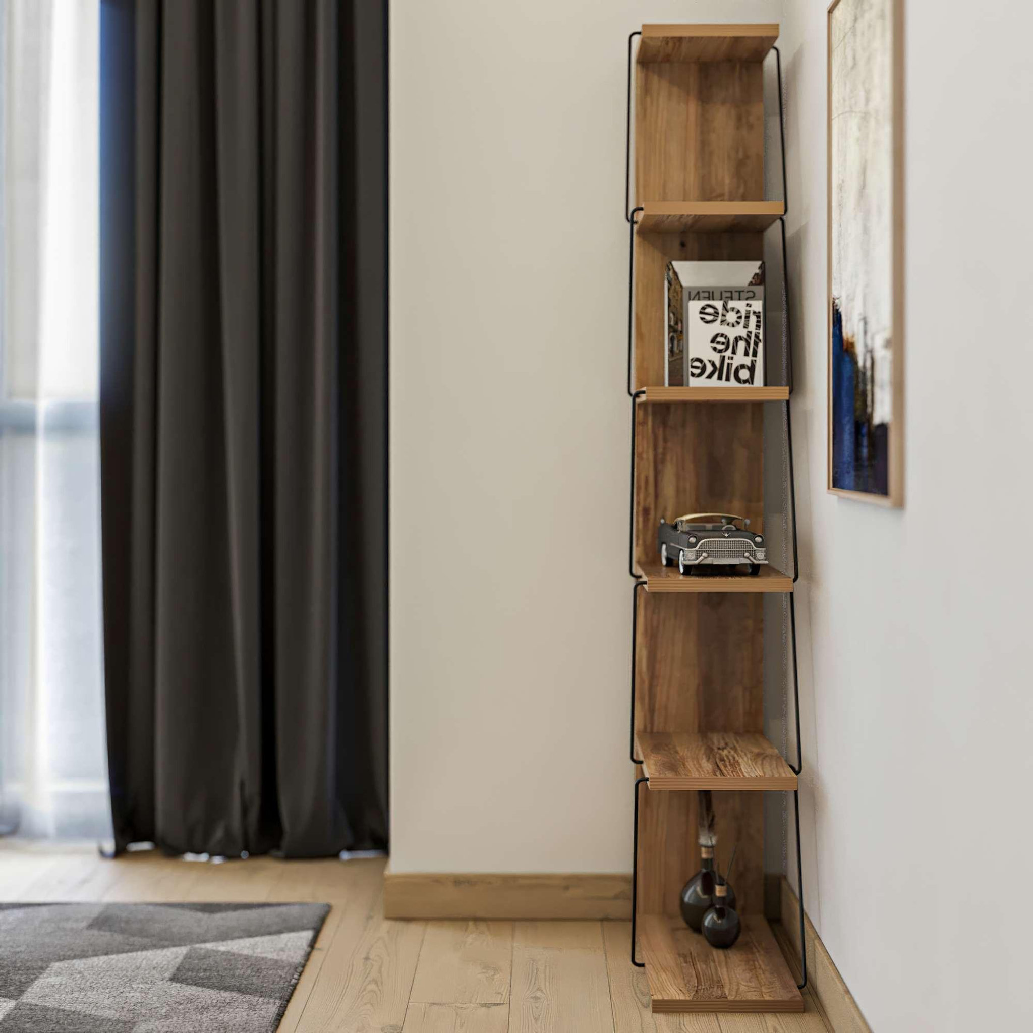 Voir la diapositive 3 : Habitat et Jardin Bibliothèque en bois  nove  - 50 x 22 x 150 cm - marron