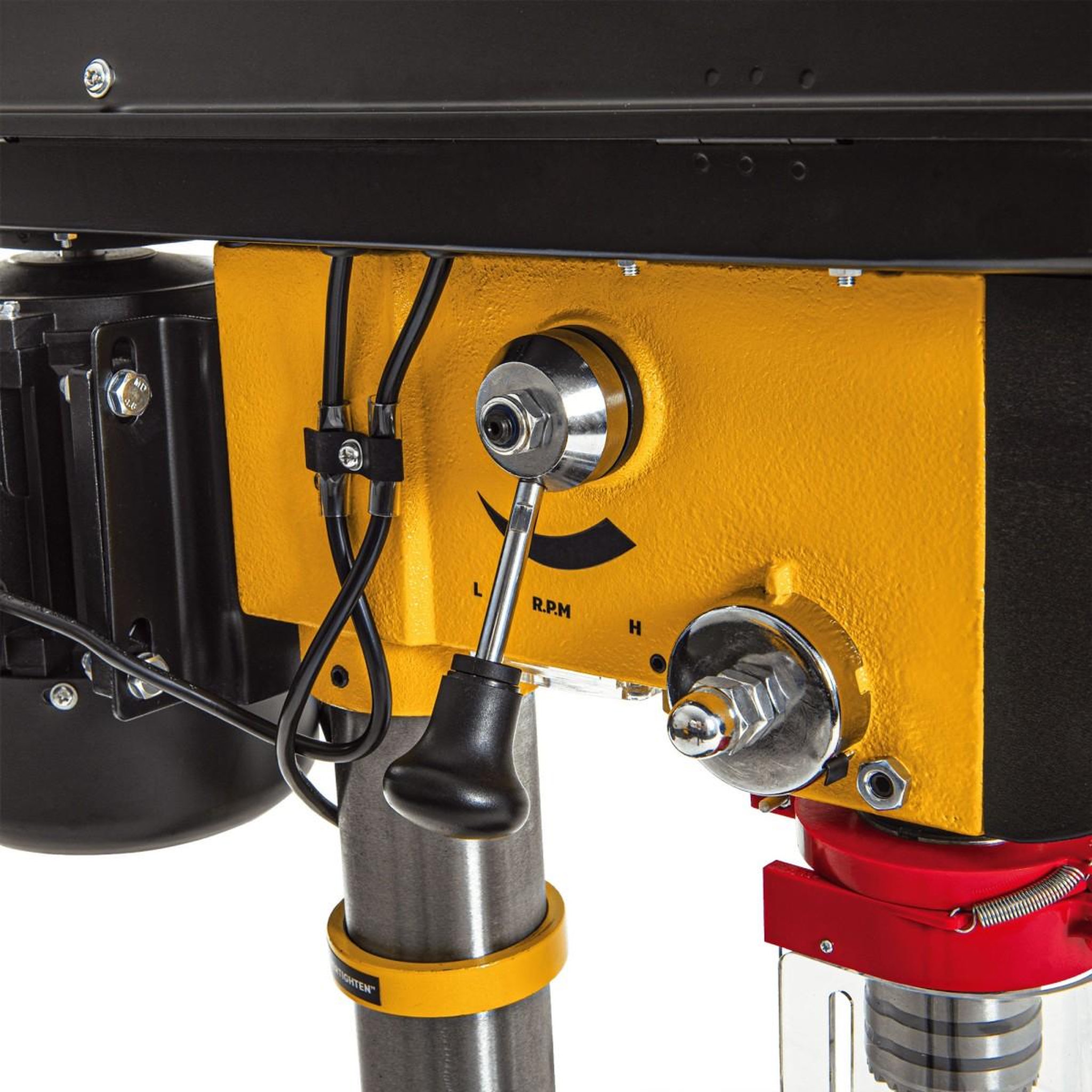 Voir la diapositive 4 : VITO Perceuse à colonne 750w 16mm – variateur 550-2500 tr/min écran digital table inclinable butée de profondeur vito