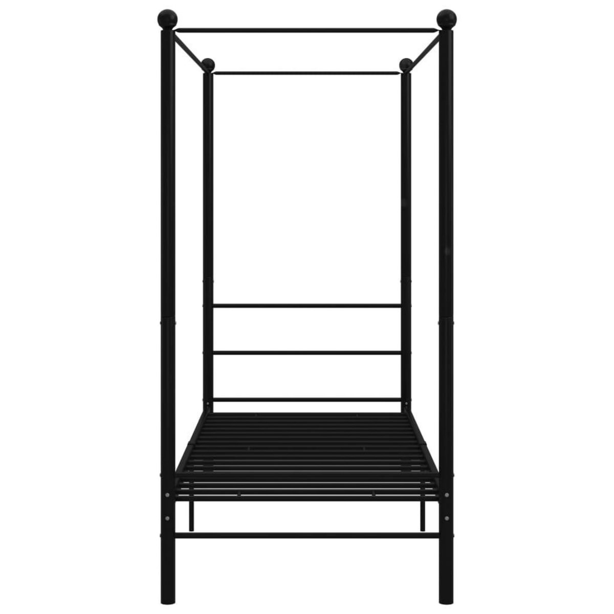 VIDAXL Cadre de lit a baldaquin sans matelas noir metal 90x200 cm