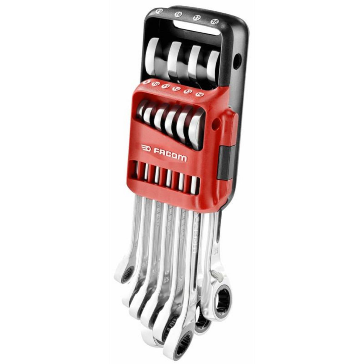 FACOM Jeu de 10 clés mixtes à fourche à cliquet métriques FACOM 467BR.JP10PB