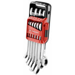 FACOM Jeu de 10 clés mixtes à fourche à cliquet métriques FACOM 467BR.JP10PB