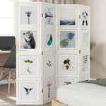 VIDAXL Cloison de separation 4 panneaux blanc bois de paulownia massif