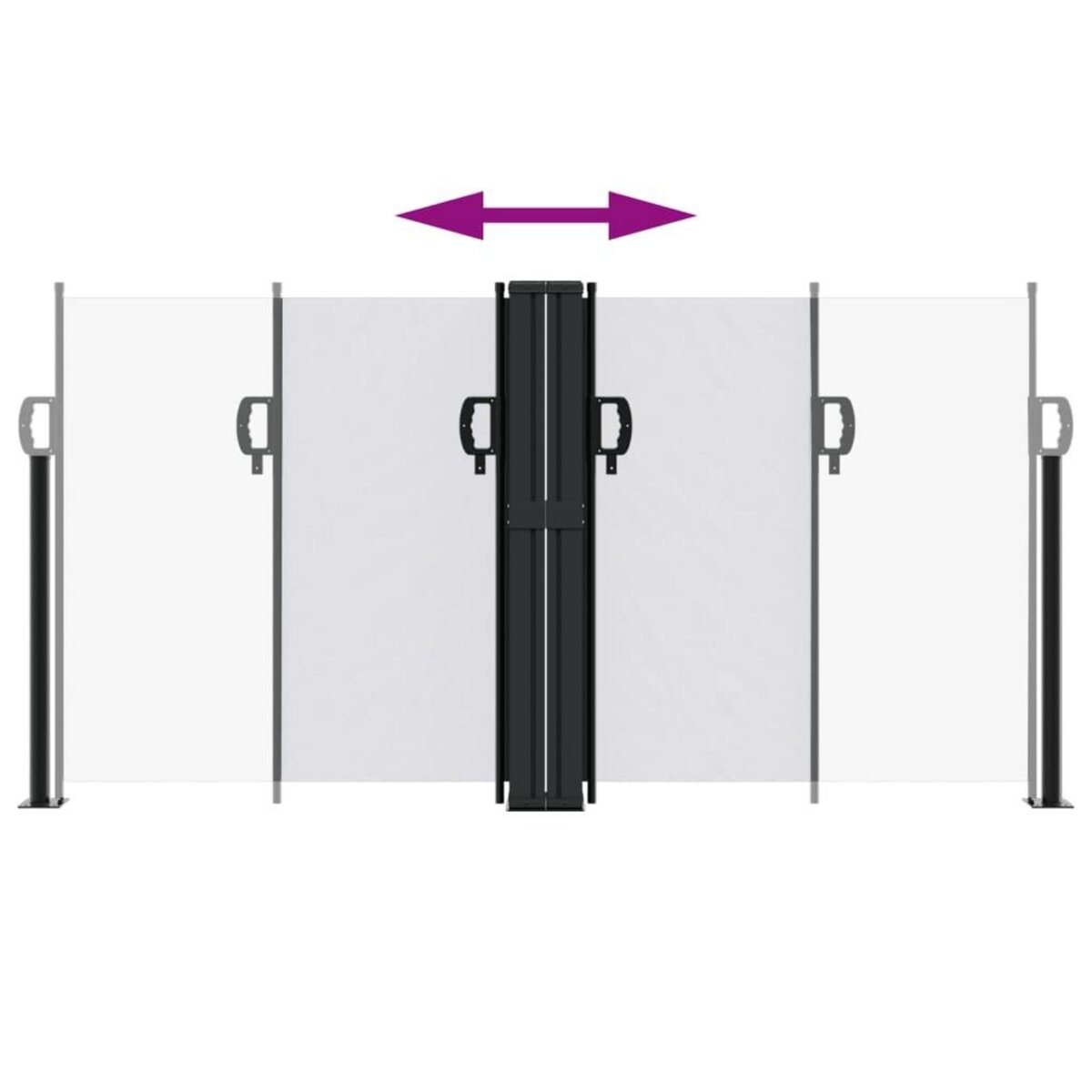 VIDAXL Auvent lateral retractable blanc 120x600 cm