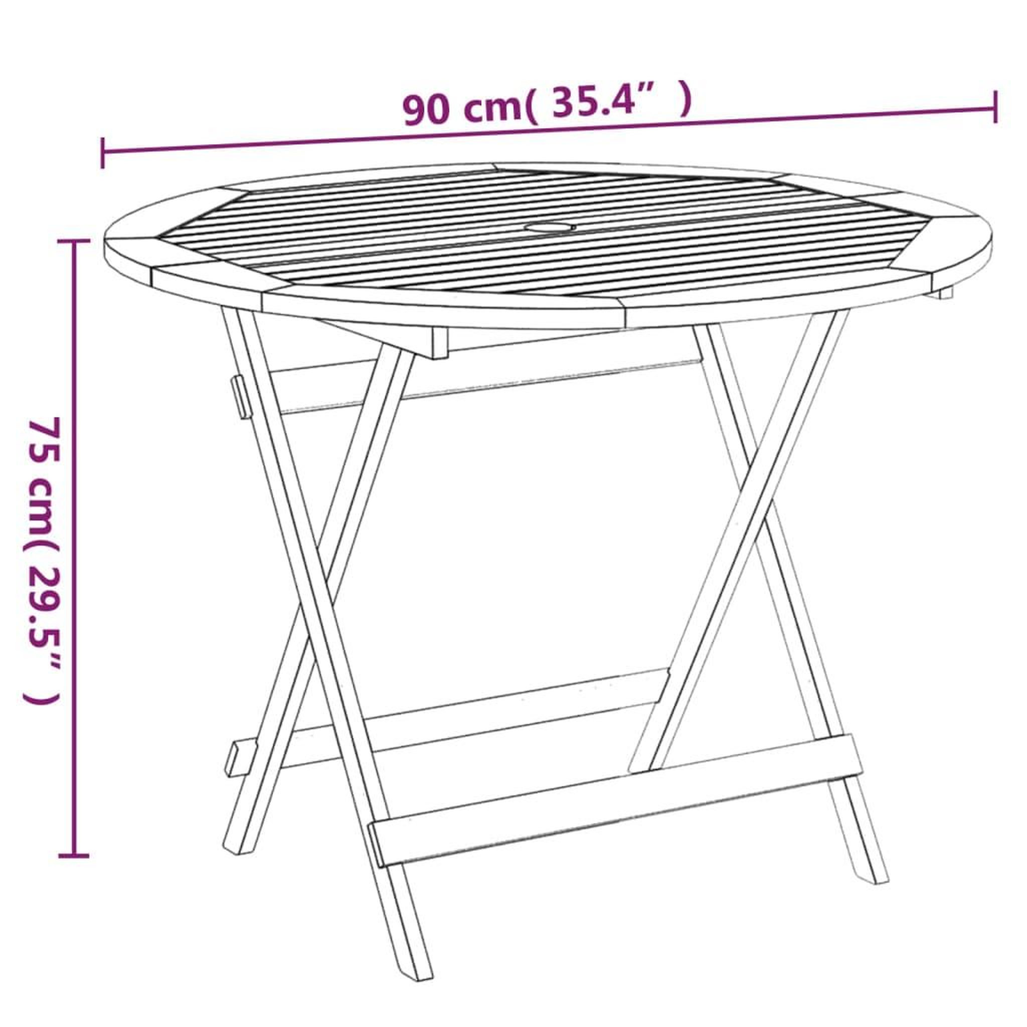 Voir la diapositive 6 : VIDAXL Ensemble a manger de jardin 5 pcs Bois d'acacia solide