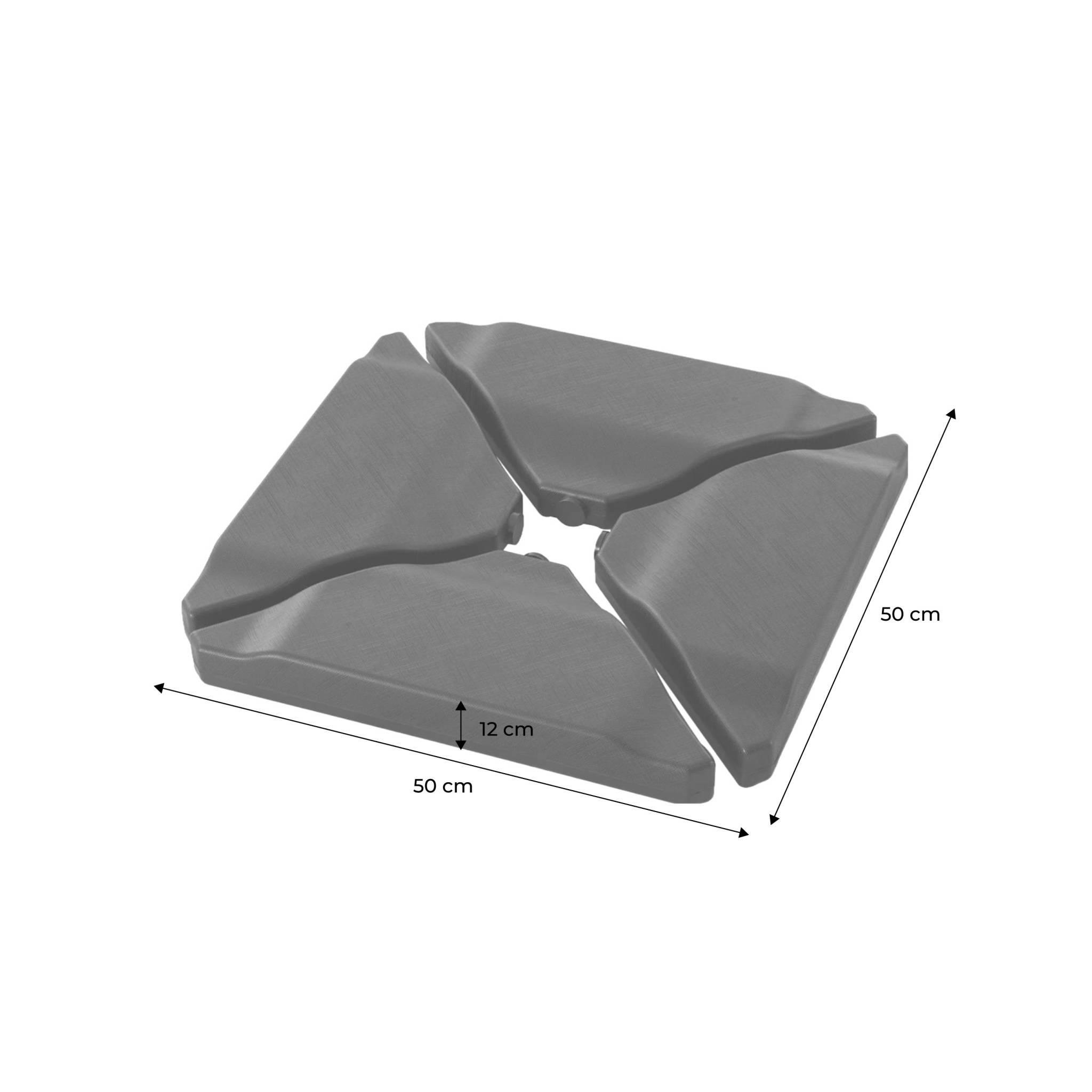 Voir la diapositive 3 : SWEEEK Pied triangle en plastique anthracite pour parasol - Baso