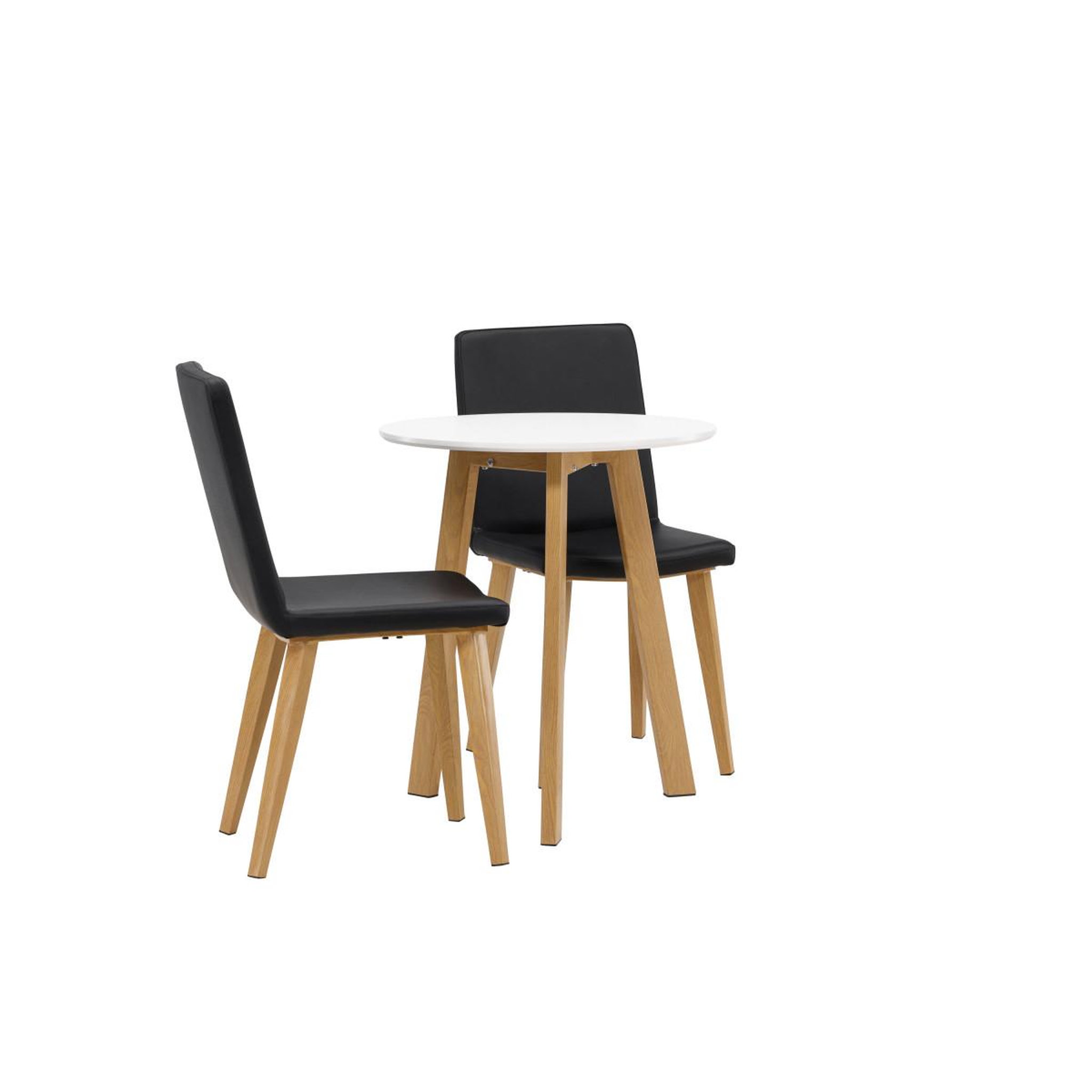 Voir la diapositive 4 : Paris Prix Ensemble table à manger & 2 chaises  leonora & today  65cm blanc & noir