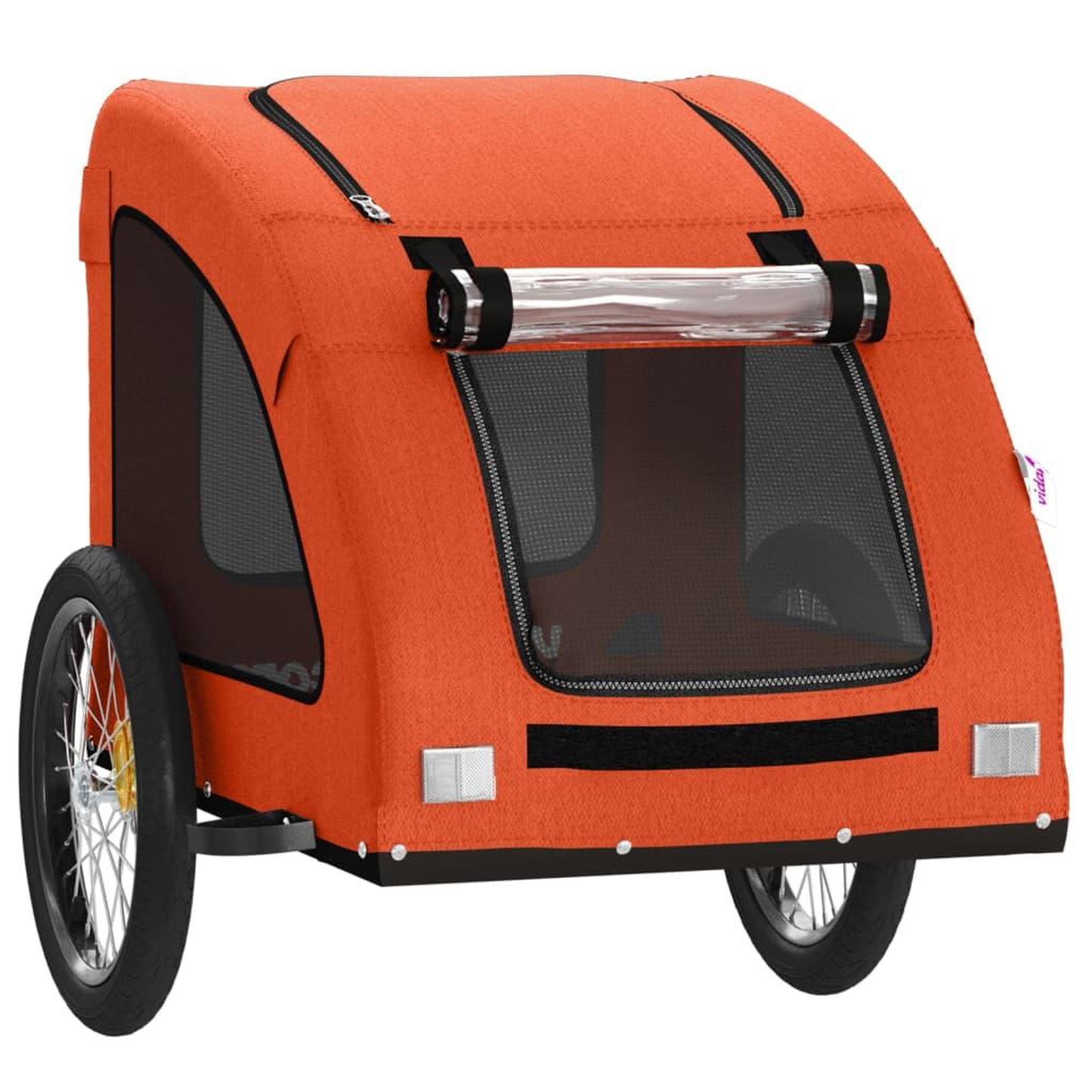 Voir la diapositive 5 : VIDAXL Remorque de velo pour animaux de compagnie orange