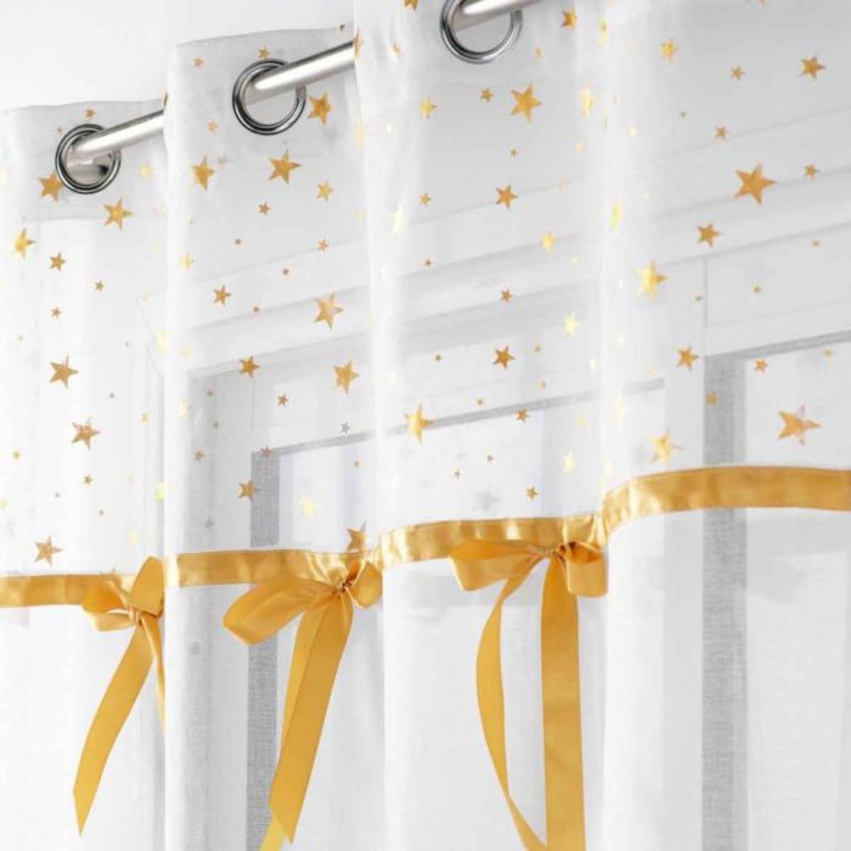 Paris Prix Rideau Voilage à Œillets  Stelly  140x280cm Blanc