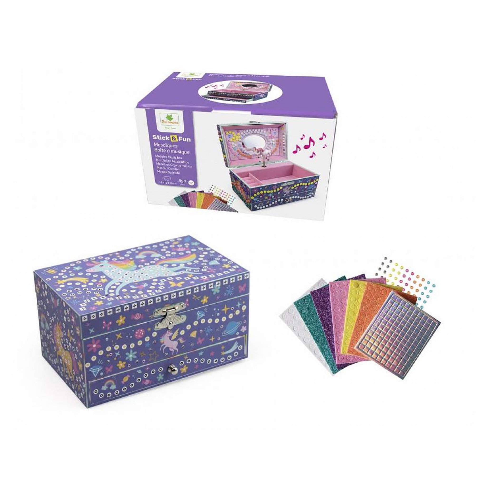 Voir la diapositive 3 : Au Sycomore Stick n fun - 3d mosaiques - boÎte a musique