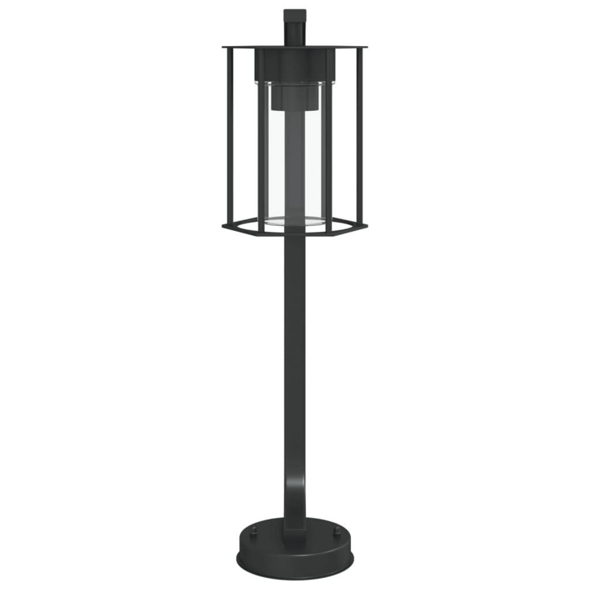 VIDAXL Lampadaires d'exterieur 3 pcs noir 60 cm acier inoxydable