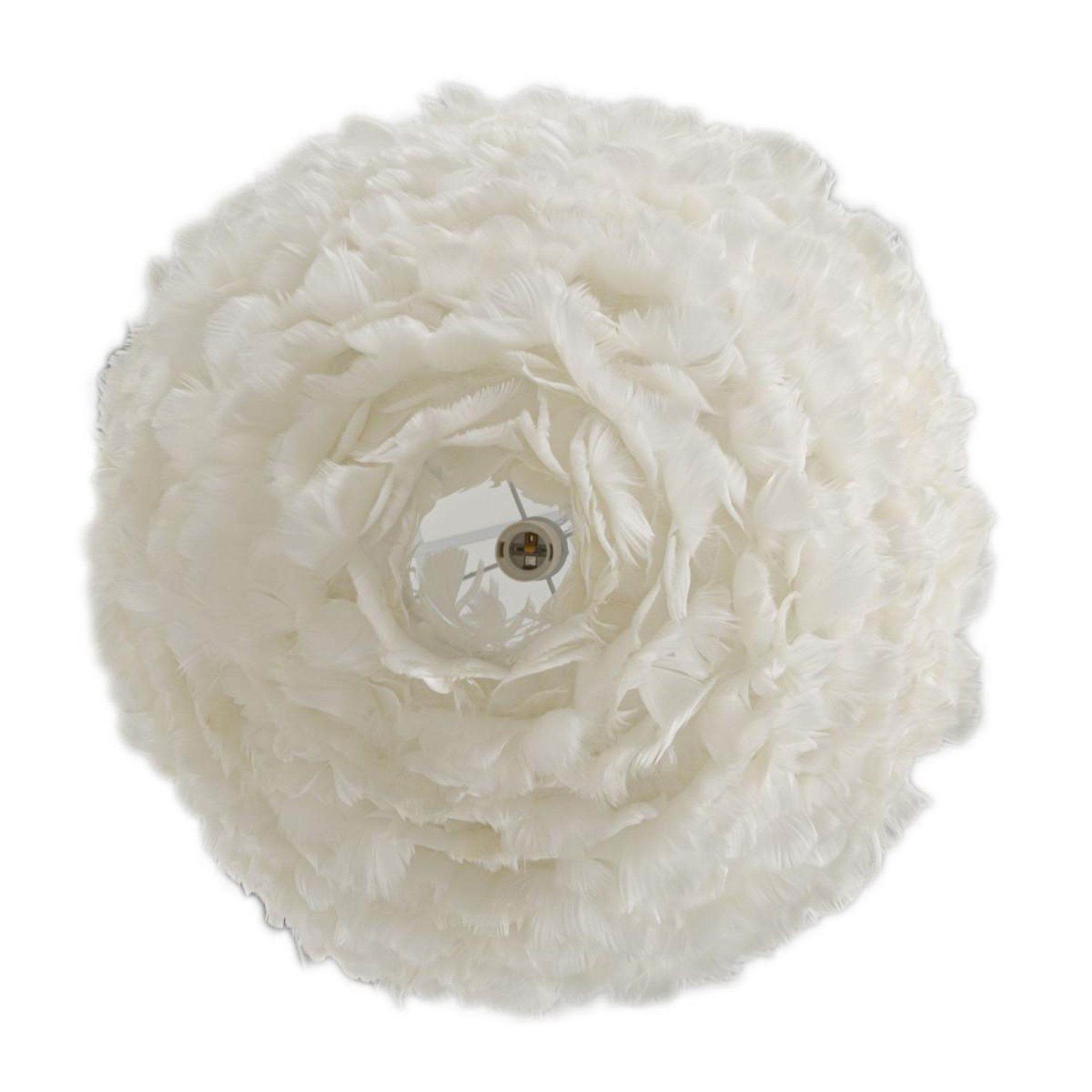 Voir la diapositive 4 : Paris Prix Lampe Suspension Déco  Imitation Plume  60cm Blanc
