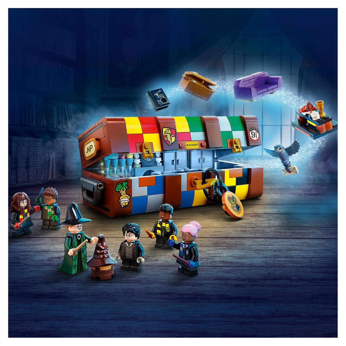 LEGO Harry Potter 76399 La Malle Magique de Poudlard, Malette personnalisable, Inclus 5 Minifigures de Personnages de l'Univers des Films