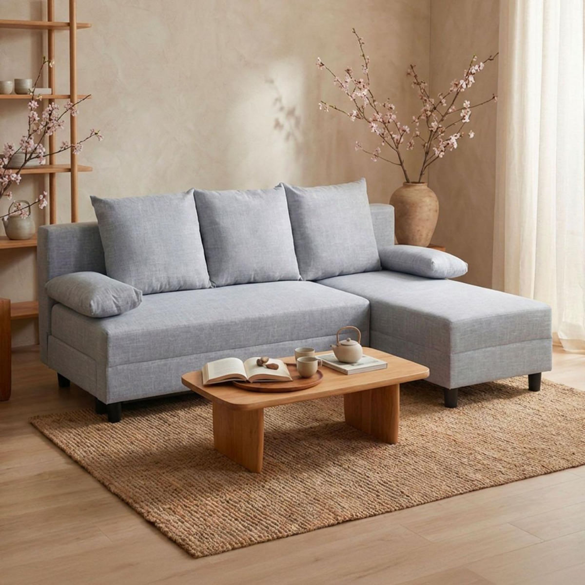 Paris Prix Canapé d'Angle Convertible  Eloy  198cm Gris