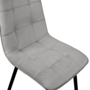Voir la diapositive 6 : ID MARKET Lot de 4 chaises MILA en velours gris clair pour salle à manger