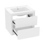 Voir la diapositive 6 : MERAX Meuble De Salle De Bain Vasque 2 Tiroirs Et LED Blanc