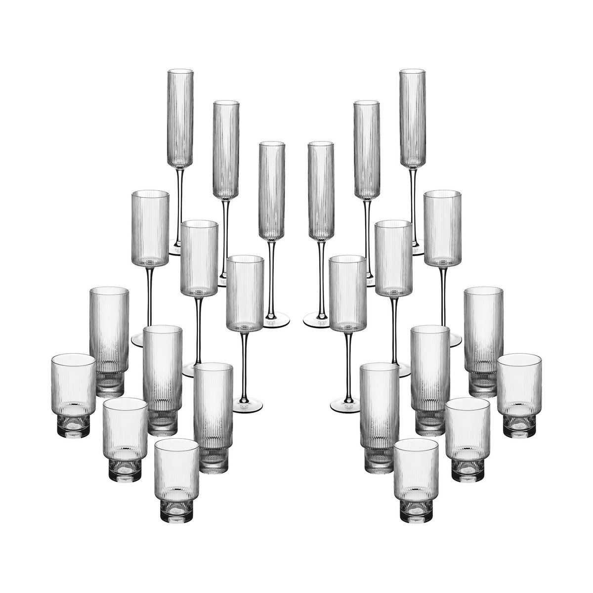 BJORN Set de verres complet LINJE - 24 pièces