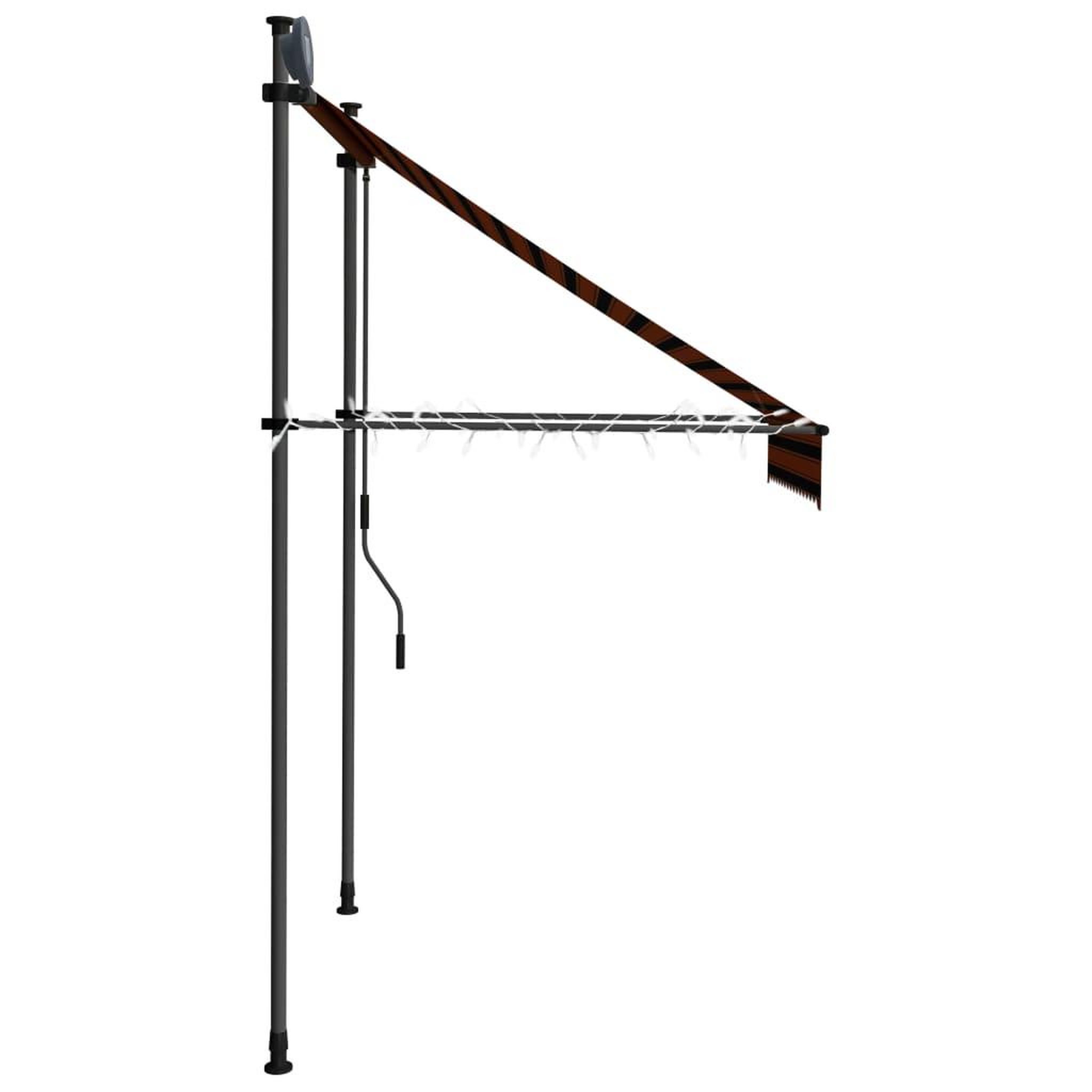 Voir la diapositive 5 : VIDAXL Auvent manuel retractable avec LED 150 cm Orange et marron