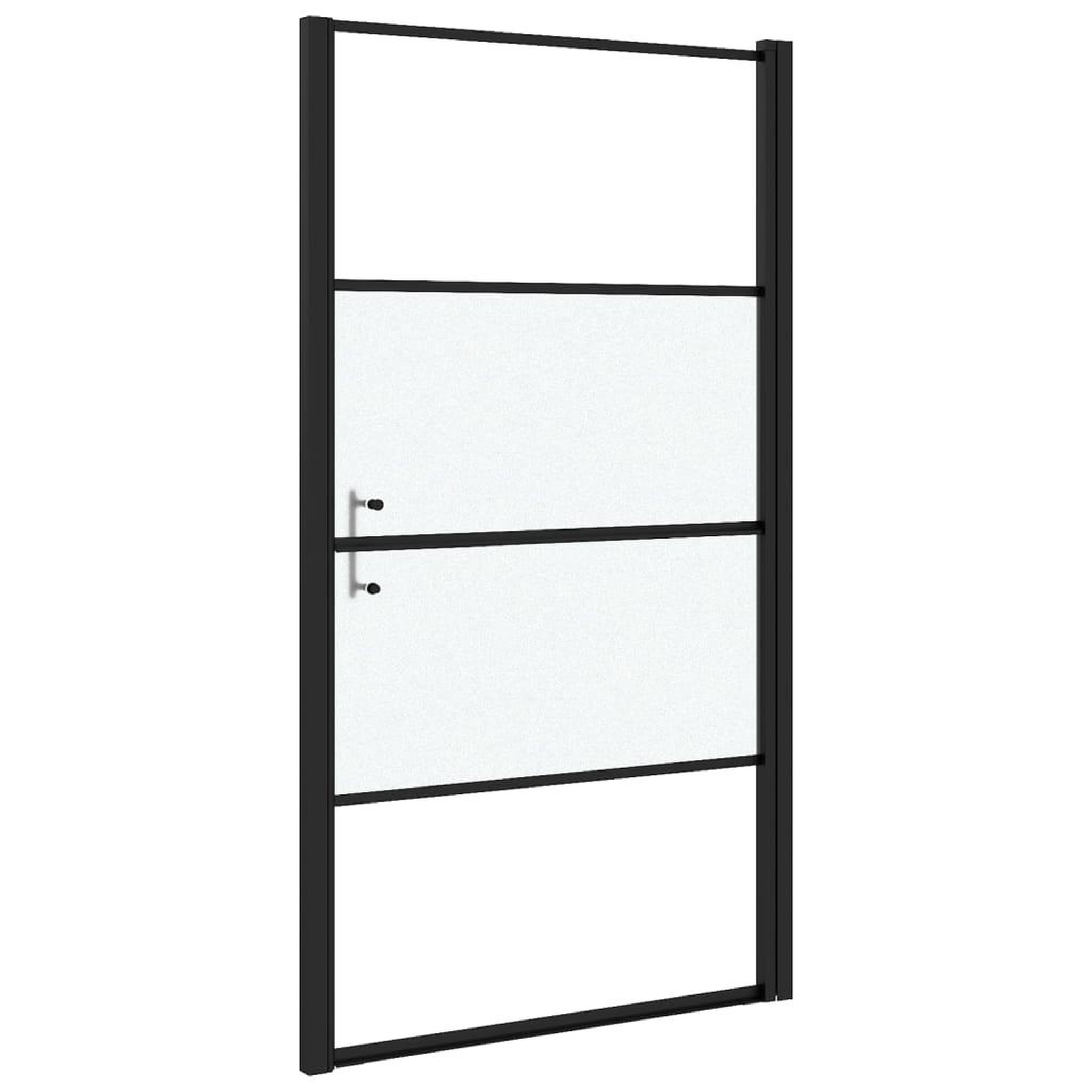 Voir la diapositive 5 : VIDAXL Porte de douche 100x178 cm Verre trempe demi-depoli Noir