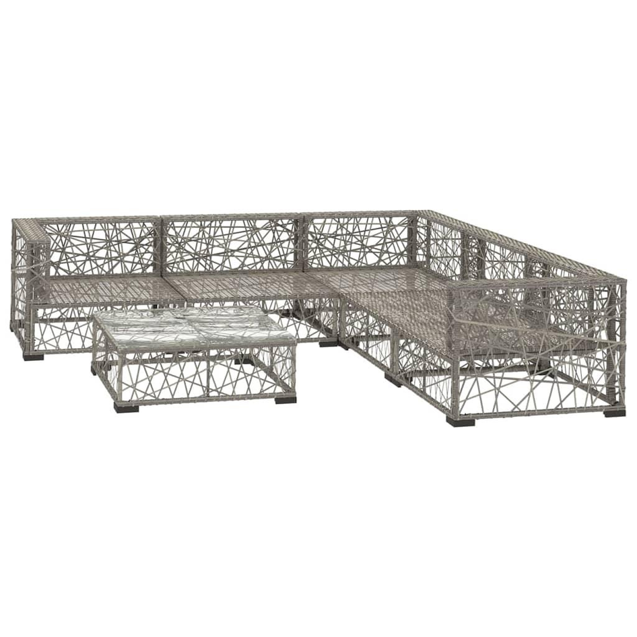 Voir la diapositive 3 : VIDAXL Salon de jardin 6 pcs avec coussins resine tressee gris