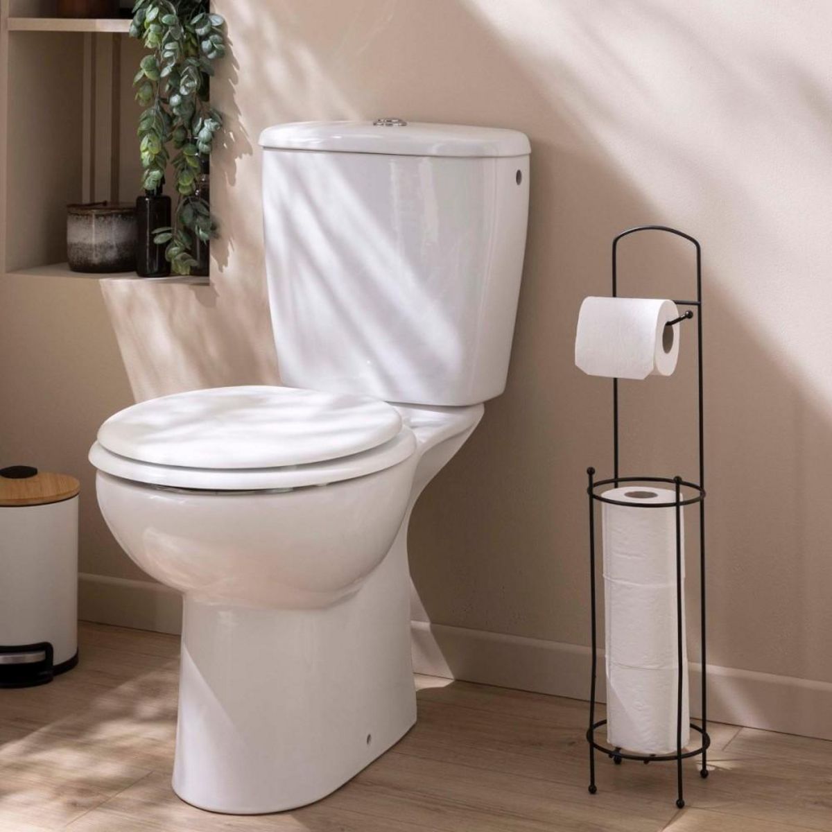 Douceur d'Intérieur Dérouleur papier WC en métal noir avec réserve