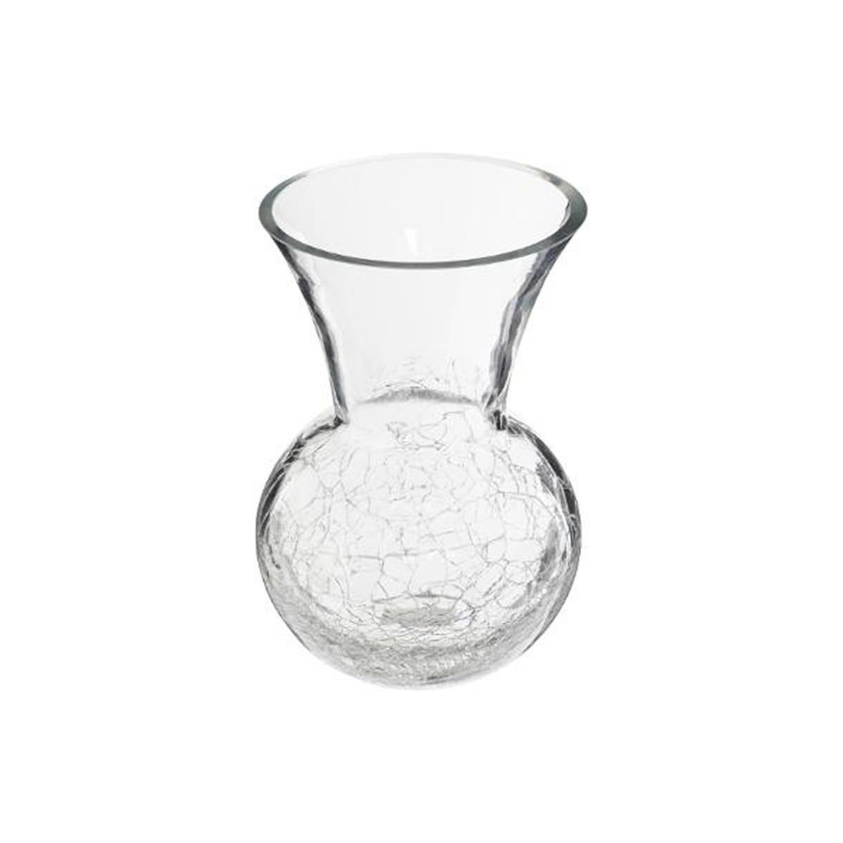ATMOSPHERA Vase en Verre  Craquelé  22cm Transparent