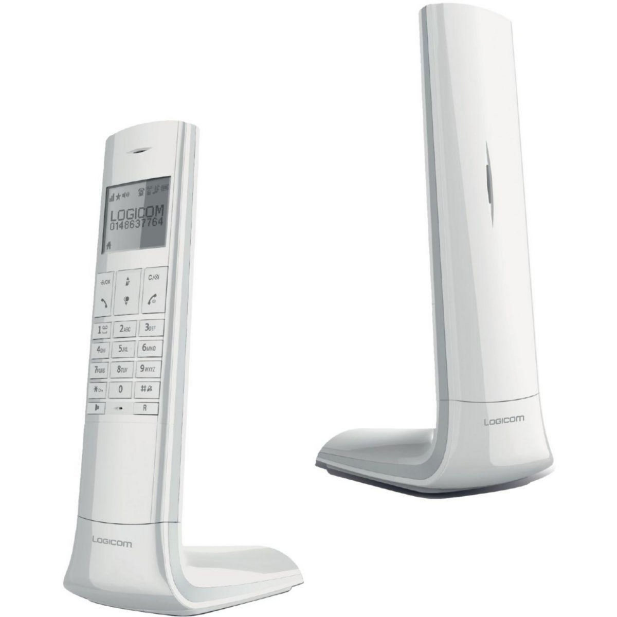 Logicom Téléphone sans fil Luxia Solo Blanc/Gris