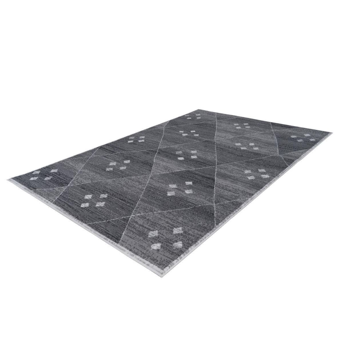 Paris Prix Tapis Géométrique à Poils Courts  Vancouver V  Gris