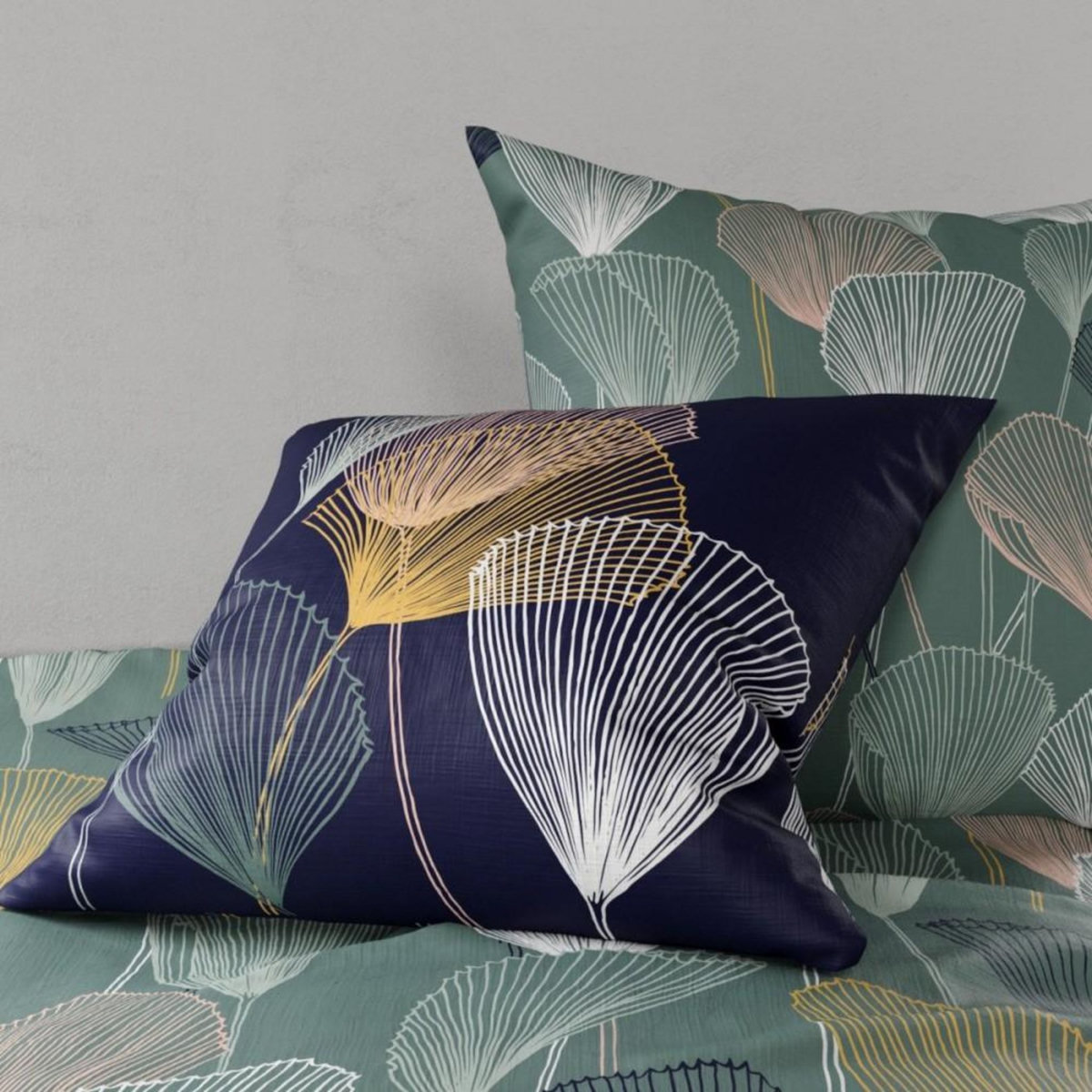 ATELIER DU COTON Housse de couette 260x240 COTTEY + 2 taies coton 57 fils