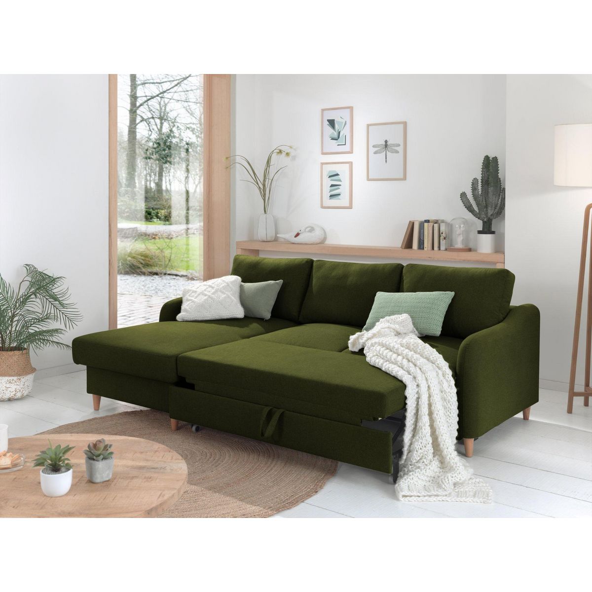 LISA DESIGN Will - canapé d'angle gauche - convertible avec coffre - 4 places - en tissu