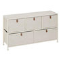 Voir la diapositive 1 : FIVE Commode basse 5 tiroirs TISSA - Beige