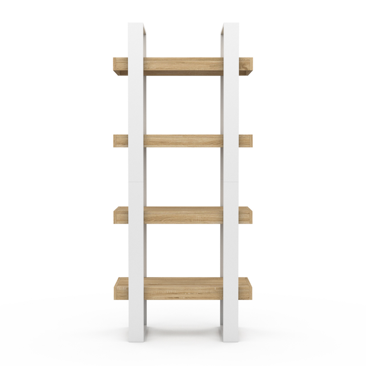 ID MARKET Etagère 4 niveaux PHOENIX bois et blanc