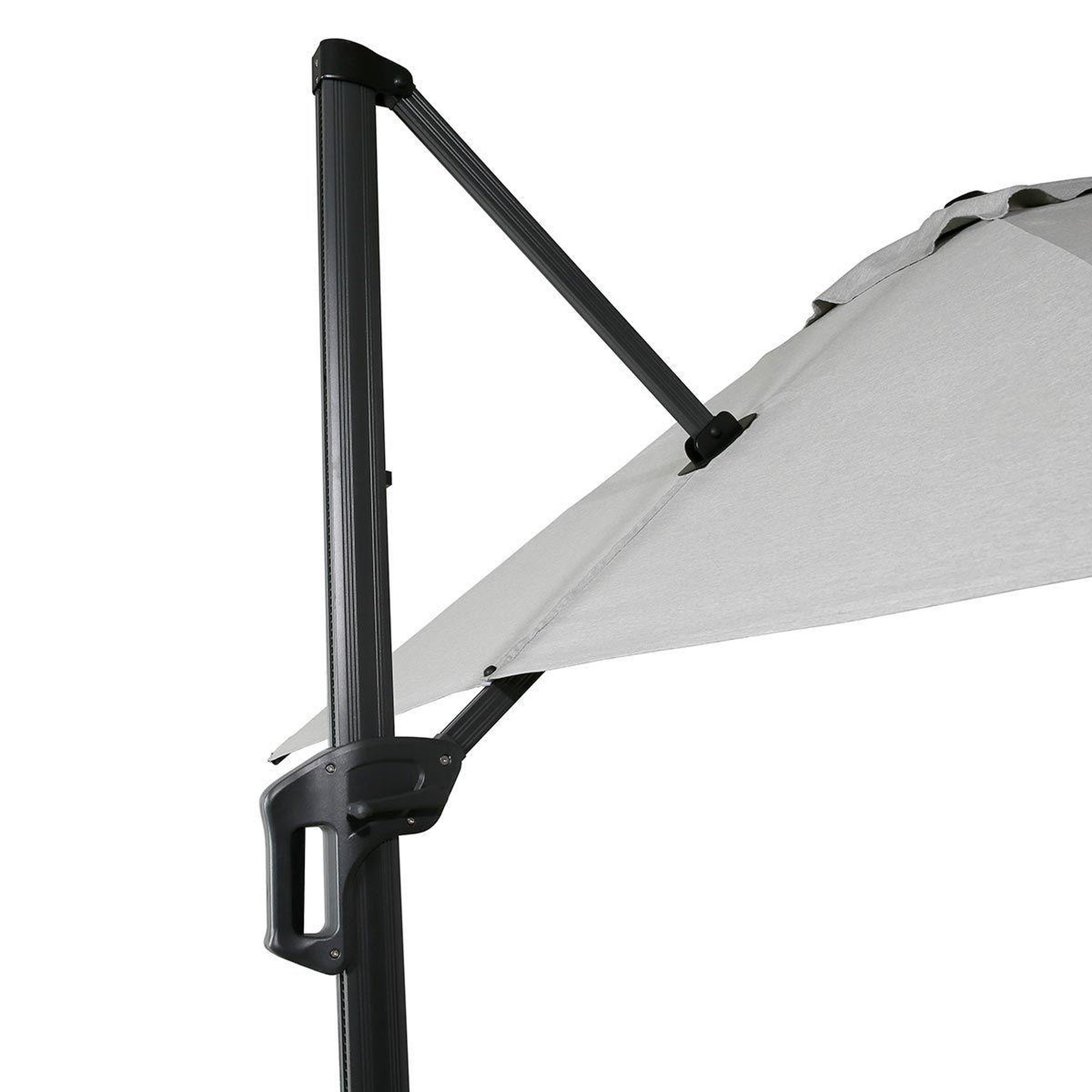 Voir la diapositive 5 : Paris Prix Parasol déporté rotatif  grimaud  300cm gris clair