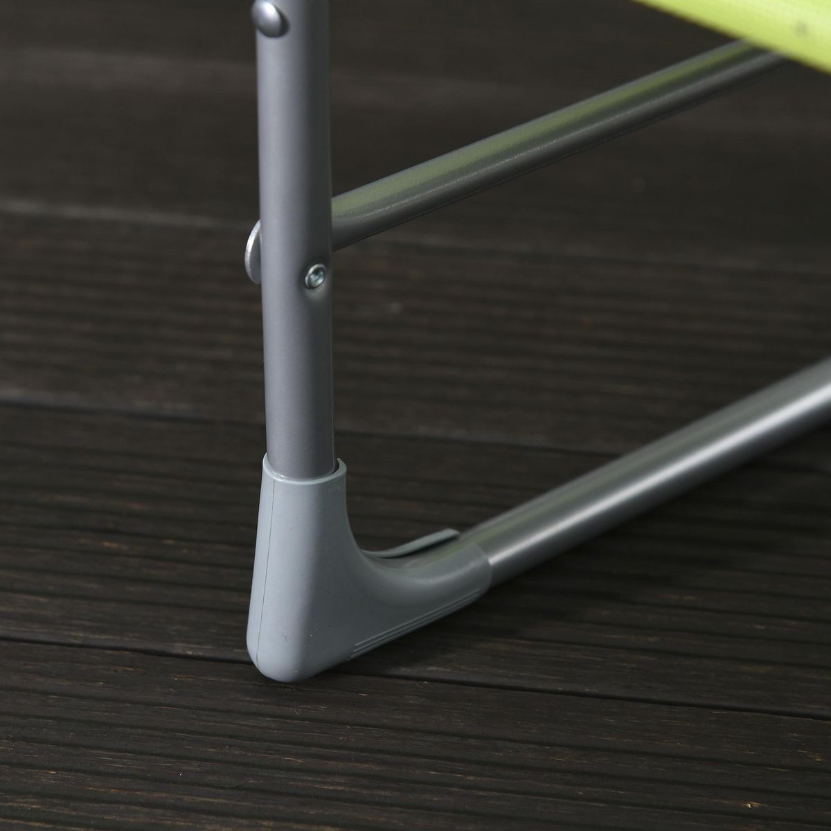 OUTSUNNY Bain de soleil transat pliable dossier réglable 5 positions acier teslin vert