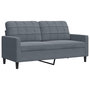 Voir la diapositive 4 : VIDAXL Ensemble de canapes 2 pcs avec coussins Gris fonce Velours