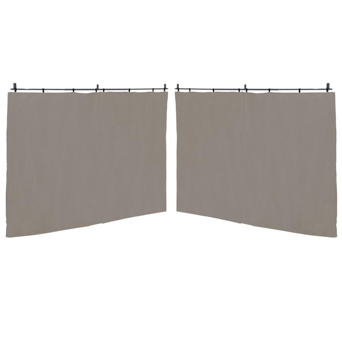 ID MARKET Lot de 2 rideaux pour pergola taupe 3 et 4 M panneaux muraux avec fermeture éclair