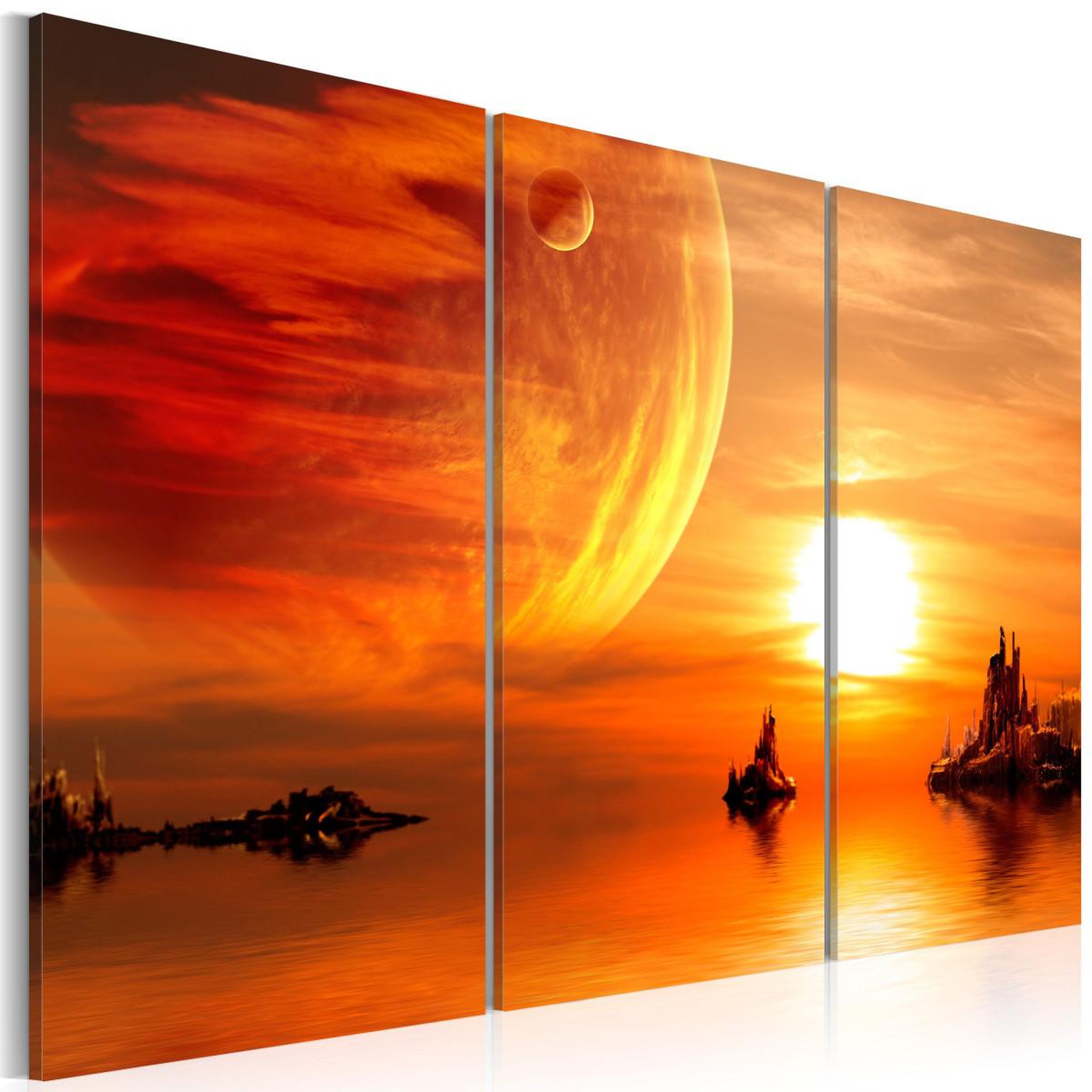 Paris Prix Tableau imprimé  coucher du soleil romantique. Coloris disponibles : Multicolore
