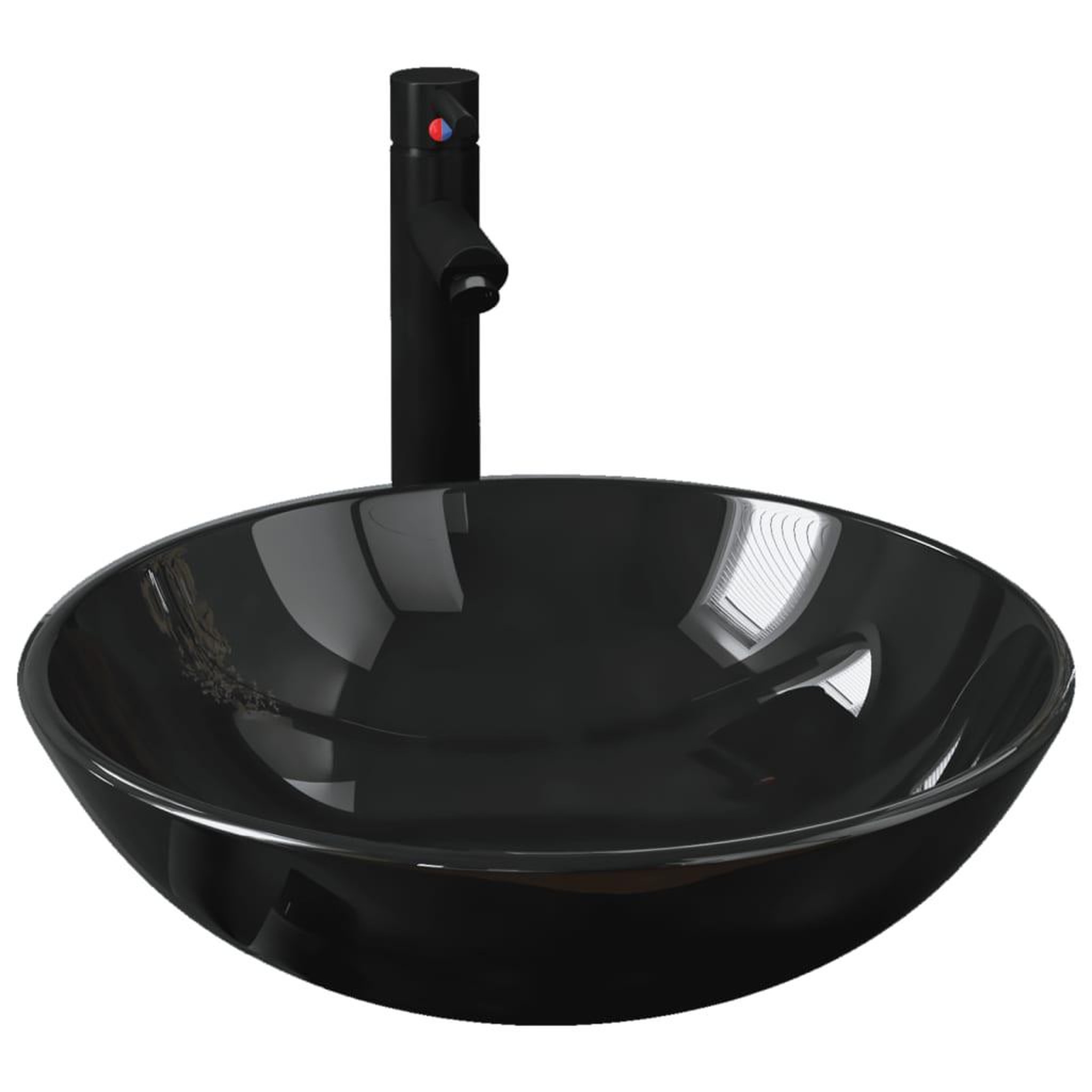 Voir la diapositive 2 : VIDAXL Lavabo de bain avec robinet et drain a poussoir Verre trempe