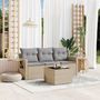 Voir la diapositive 1 : VIDAXL Salon de jardin avec coussins 4 pcs beige resine tressee