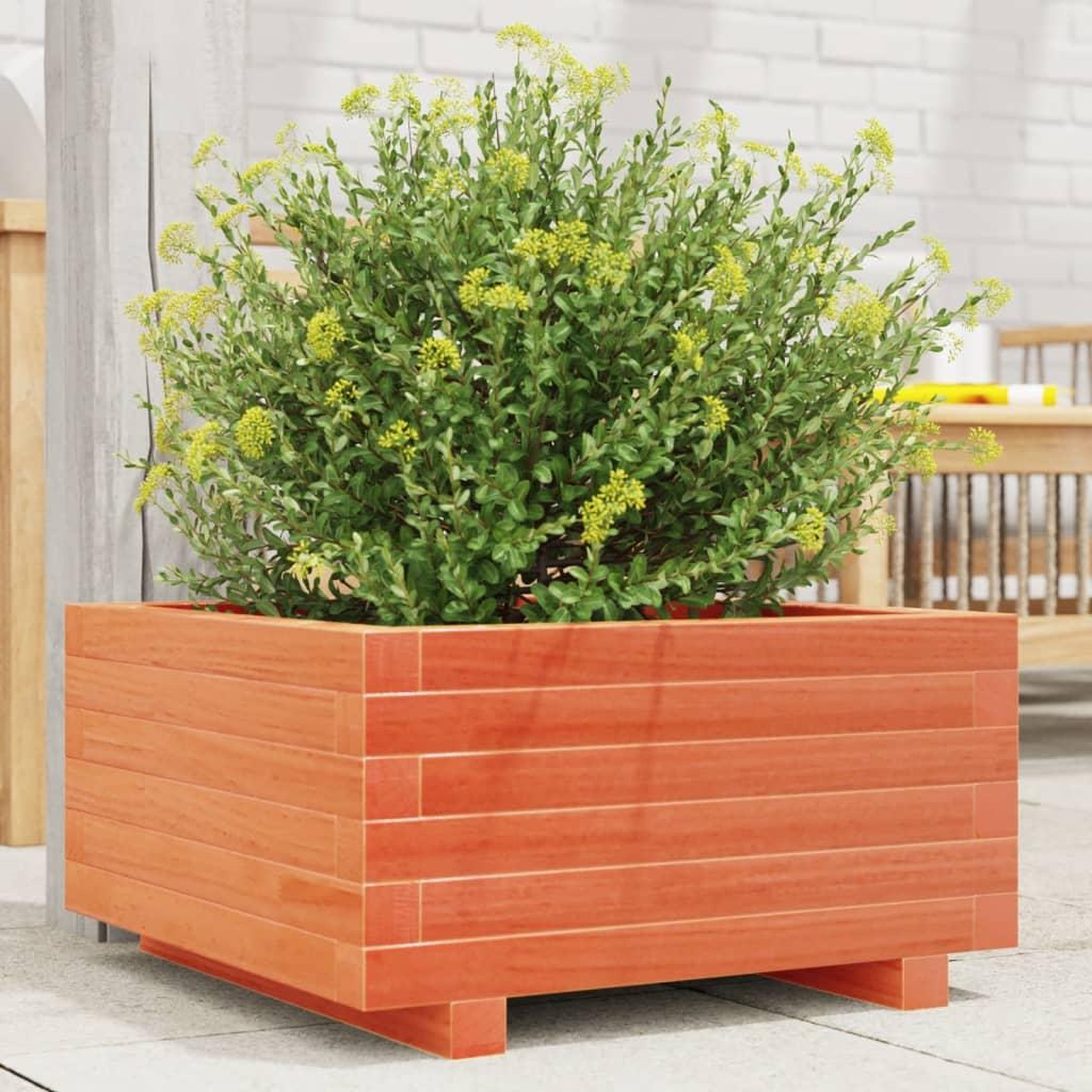 VIDAXL Jardiniere cire marron 50x50x26,5 cm bois de pin massif